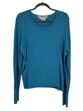 Carlisle Size XXL Turquoise Rayon/Polyester Pullover Sweater